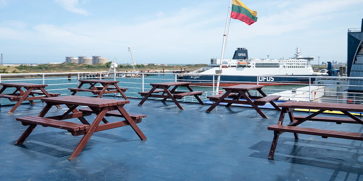 Benches on deck of DFDS