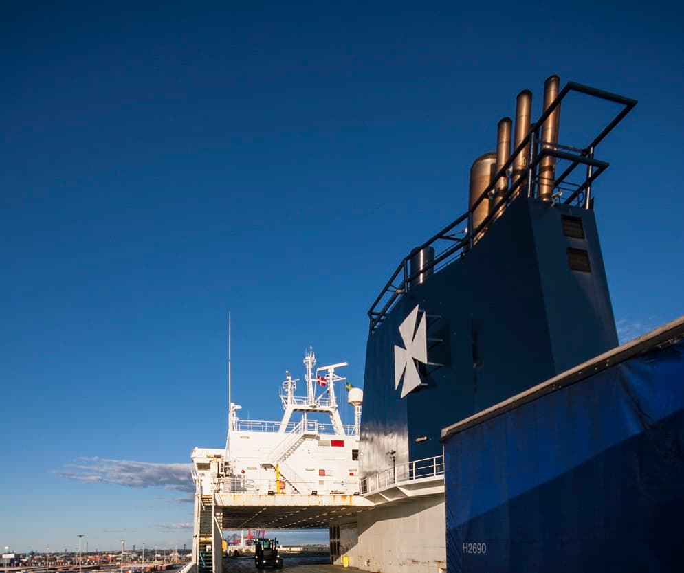 Cropped photo of a DFDS vessel