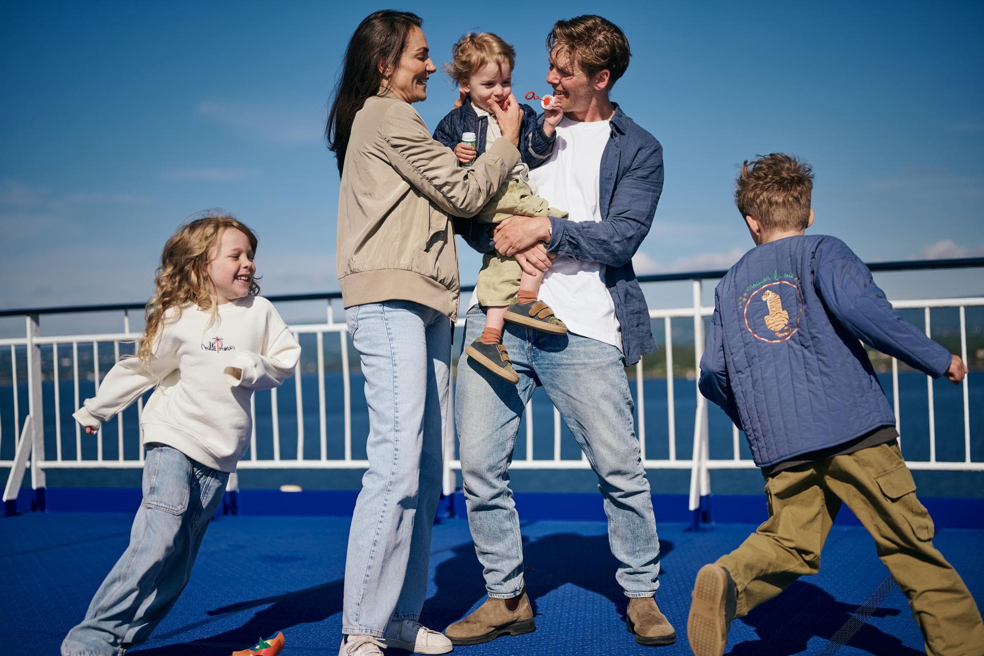 Family on DFDS ferry