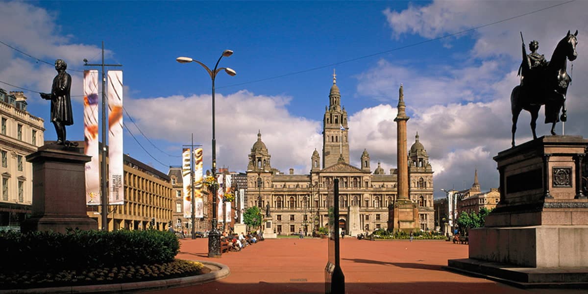 Glasgow city on a sunny day