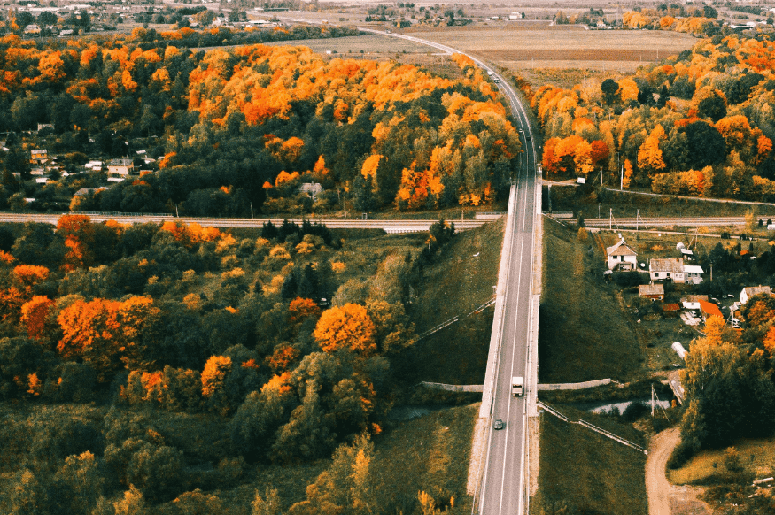 Scenic Baltic route showing road conditions