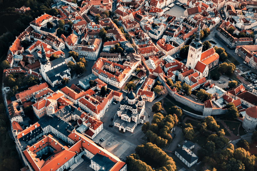 Tallinn's colorful medieval buildings and cobblestone streets
