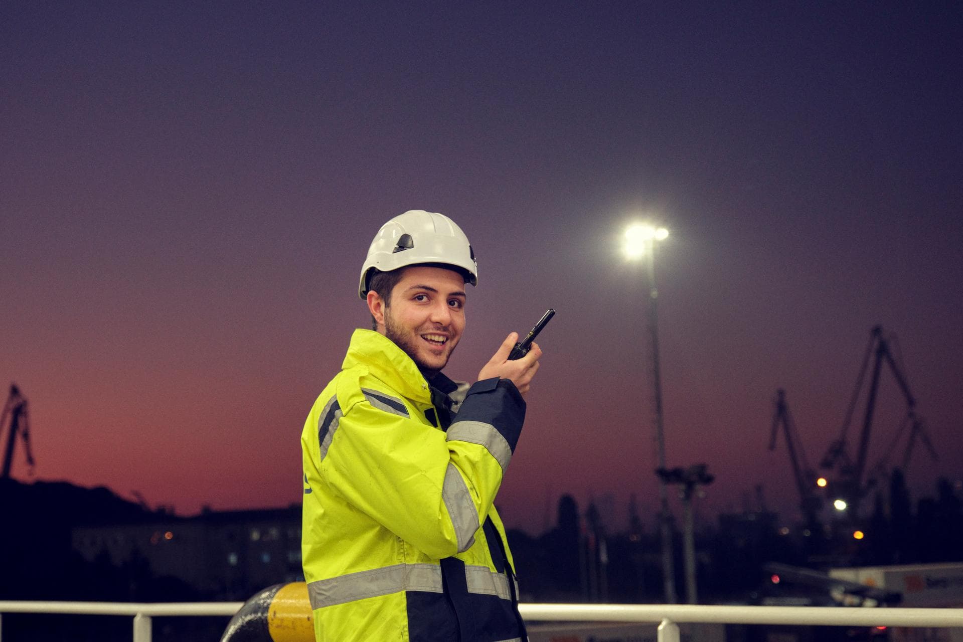 Worker, at port