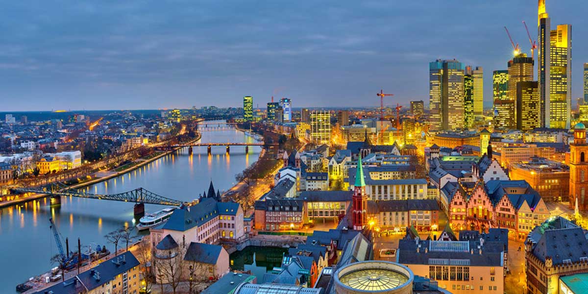 Frankfurt city view at night